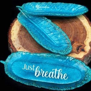 Resin Feather Jewelry Dish